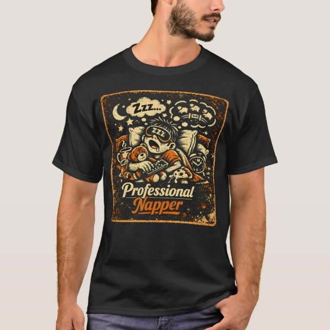 Durmiente Profesional – Camiseta de Humor de Sueño (Anverso)