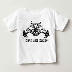 Duro como la camisa del bebé del levantamiento de