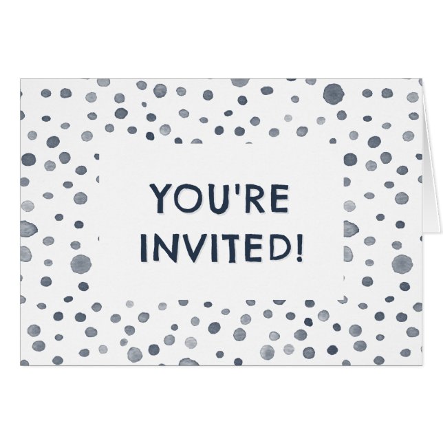 Dusk Confetti Watercolor Dots Invitación de cumple (Anverso (Horizontal))
