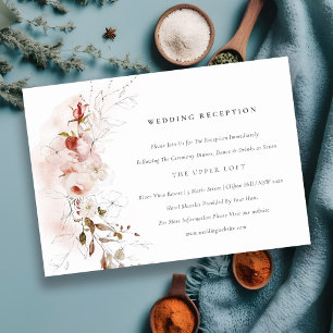 Dusky Fall Marsala Rubor Floral Wedding Recepción