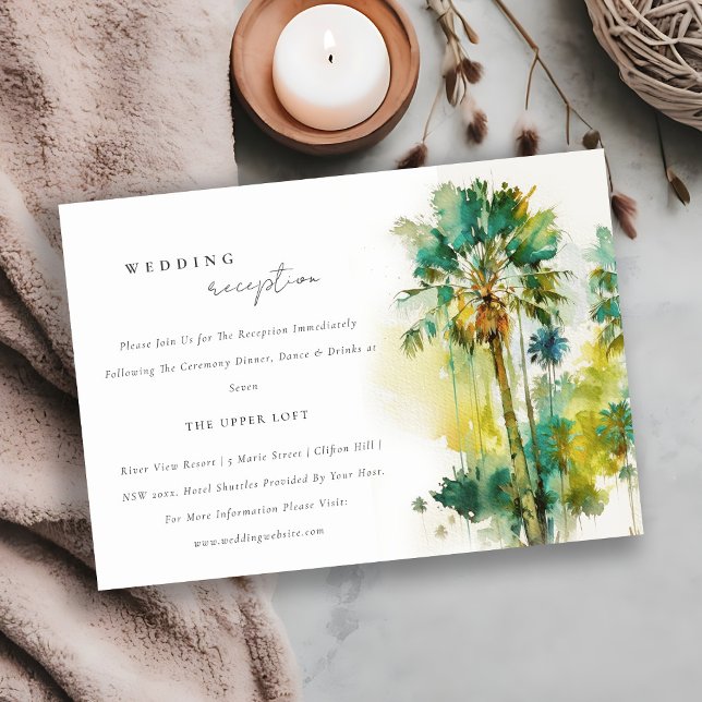 Dusky Green Tropical Palm Trees Wedding Recepción (Subido por el creador)