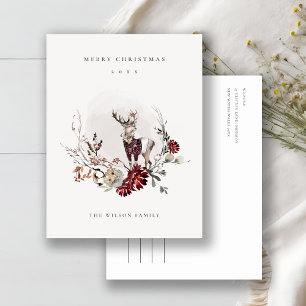 Dusky Stag Marsala Foliage Wreath Feliz Navidad