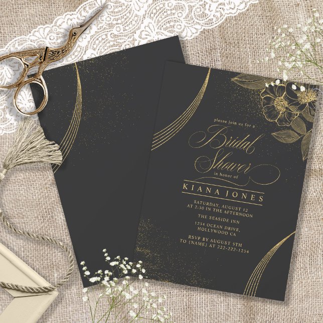 Dust de oro y outlines Bridal Shower Blk/Gld ID835 (Subido por el creador)