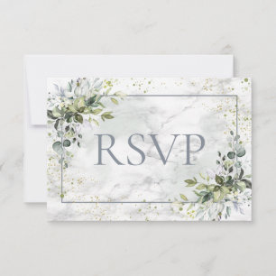 Duste azul Eucalipto Mármol verde sin menú RSVP