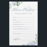 Duste azul floral boda consejo y tarjeta de deseos<br><div class="desc">Estas tarjetas de consejos y deseos son pasteles dulces para la novia y la pareja, presentan una romántica acuarela floral en azul polvoriento y verde sabio, y un guión moderno y elegante, una gran actividad para la moderna ducha de novias boho, fiestas botánicos de bodas en el jardín. Vea todos...</div>