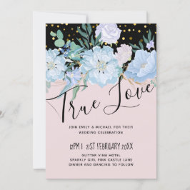 Duste azul Rubor Boda floral rosa presupuesto