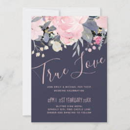 Duste azul Rubor Boda floral rosa presupuesto