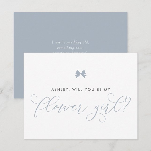 Duste Blue Bow Serás Mi Tarjeta De Chica De Flor (Anverso / Reverso)