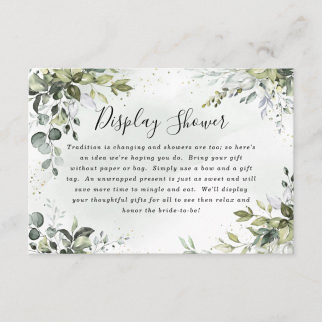 Duste Blue Bridal Shower Boho Mostrar tarjetas de  (Anverso)