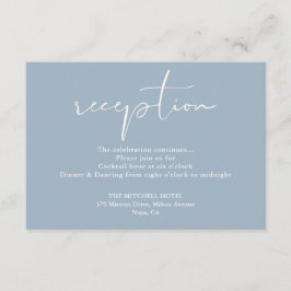 Duste Blue Elegant Script Wedding Recepción