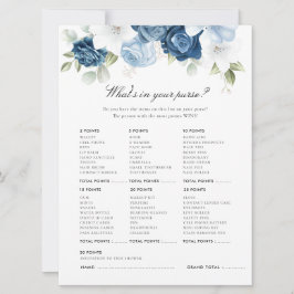 Duste Blue Floral Bridal Shower Game