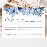 Duste Blue Floral Flor Bridal Ducha Tarjeta de Rec