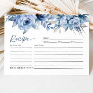 Duste Blue Floral Flor Bridal Ducha Tarjeta de Rec