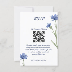 Duste Blue Floral negrita estilo Código QR tarjeta