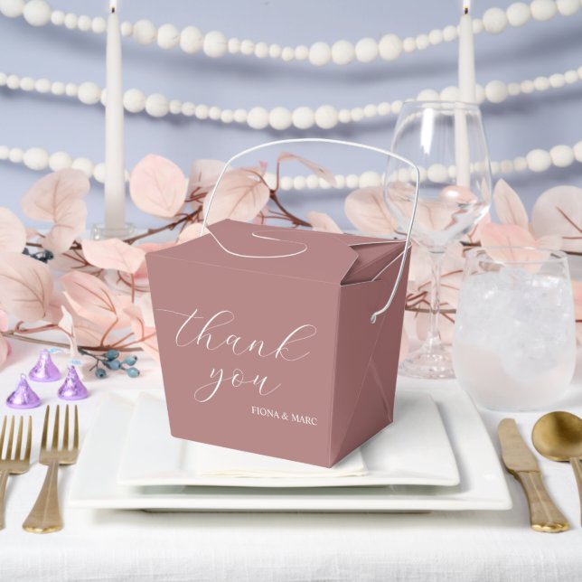 Duste caligrafía rosa elegante caja de favores de  (Boda)