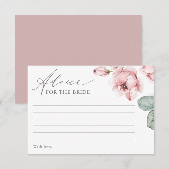 Duste consejo de flor Rosa para la tarjeta de novi (Anverso / Reverso)