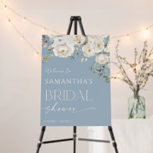 Duste ducha de novia con motivos florales y azules