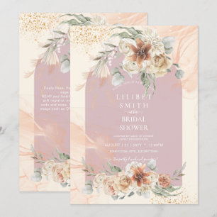Duste Rosa Floral Pampas Grass Boho BRIDAL SHOWER