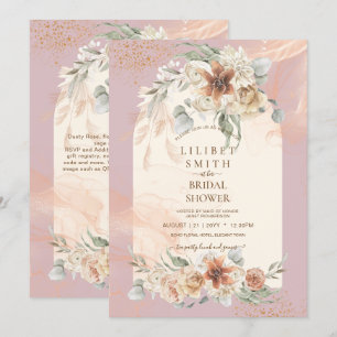 Duste Rosa Floral Pampas Grass Boho BRIDAL SHOWER