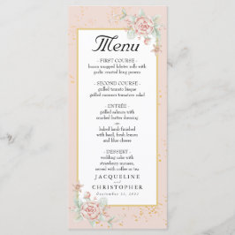 Duste Rosa Menú Boda floral Peony Pink