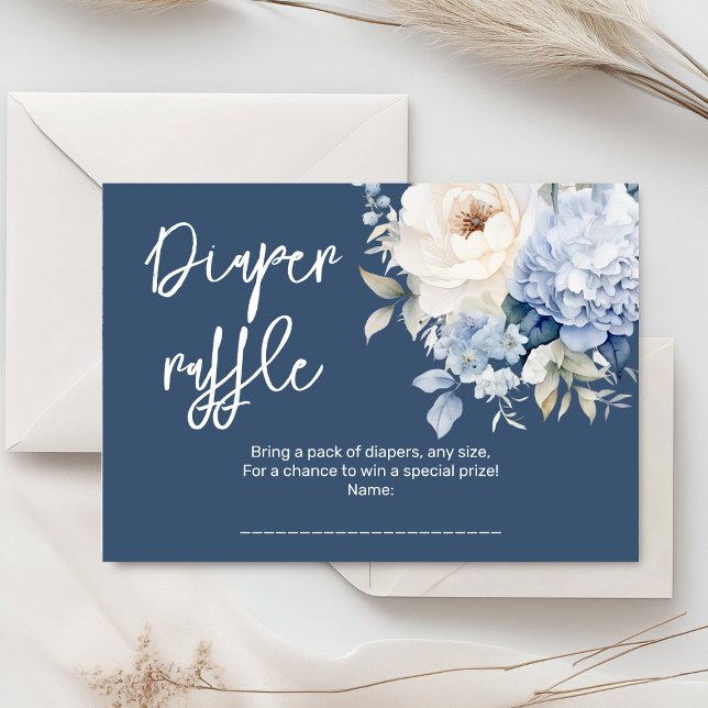 Duste tarjeta de ducha con flores azul y blanco (Dusty blue and beige watercolor peonies floral baby shower invitation, gender neutral)