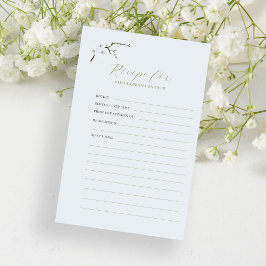 Duste tarjeta de receta de ducha de novia floral a