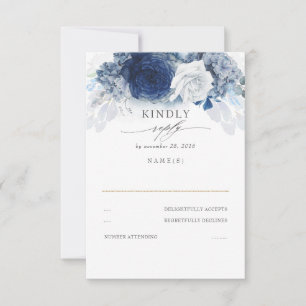 Dusty and Navy Blue Wedding RSVP