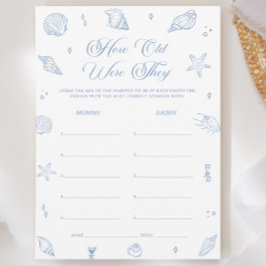 Dusty Beach Baby Shower Adivina La Tarjeta De Jueg