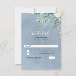 Dusty Blue and Greenery Wedding RSVP