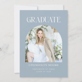Dusty Blue Arch Foto Tarjeta de Invitación de grad