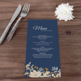 Dusty Blue Autumn Boho Boda Menu
