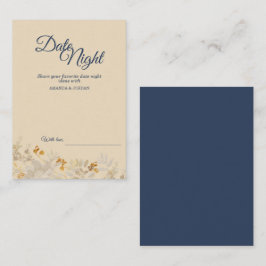 Dusty Blue Autumn Boho Fecha Tarjeta de Consejos N