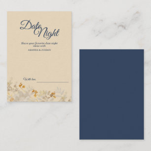 Dusty Blue Autumn Boho Fecha Tarjeta de Consejos N