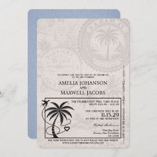 Dusty Blue Bahamas - Invitación a la boda