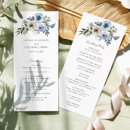 Dusty Blue Boda Floral Elegante programa Script