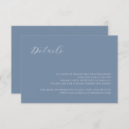 Dusty Blue Boda moderno tarjeta de detalles