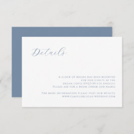 Dusty Blue Boda moderno tarjeta de detalles