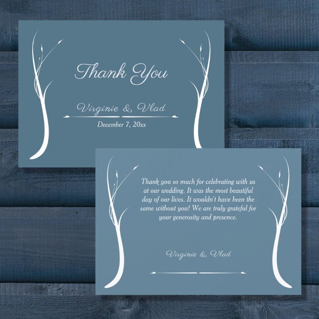 Dusty Blue Boda Tarjeta de agradecimiento (Dusty Blue Wedding Thank You Card)