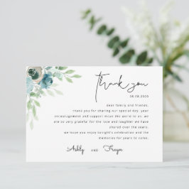 Dusty Blue Boda Tarjeta de agradecimiento