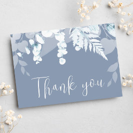 Dusty Blue Boho Boda Gracias Tarjeta