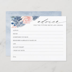 Dusty Blue Boho Bridal Shower Tarjeta de consejo d