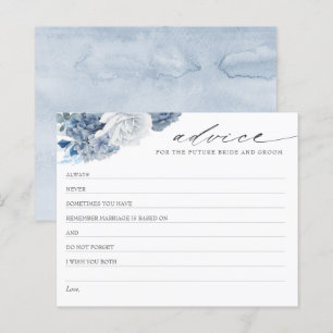 Dusty Blue Boho Bridal Shower Tarjeta de consejo d