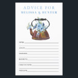 Dusty Blue Bridal Shower Tea Fiestas Tarjetas de c<br><div class="desc">Dusty Blue Wedding Ducha Tea Fiesta Tarjetas de consejo</div>