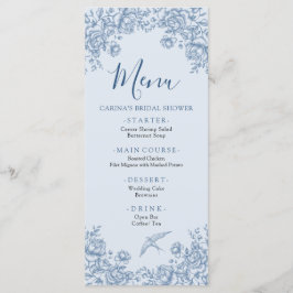 Dusty Blue Chinoiserie Bridal Shower Menú