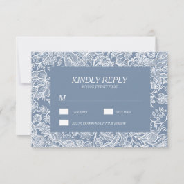 Dusty Blue Chinoiserie Floral RSVP