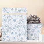 Dusty Blue Chinoiserie Papel de envolvimiento flor<br><div class="desc">Envuelva sus regalos con elegancia atemporal usando este polvoriento papel de envoltura floral de chinoiserie azul. Inspirado en los patrones clásicos de la tela, este diseño presenta delicadas flores dibujadas a mano en azul y blanco suave, perfectas para duchas de bebé, cumpleaños y otras ocasiones especiales. Su elegante estilo vintage...</div>