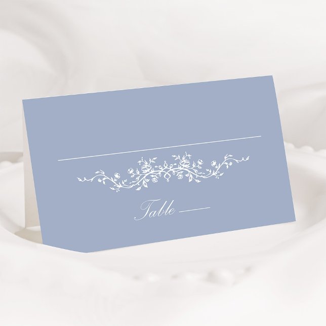 Dusty Blue Classic Floral Boda con tarjeta (Subido por el creador)