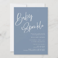 Dusty Blue Denim Bohemian Baby Sprinkle Invitación