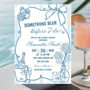 Dusty Blue Doodle Invitación de Despedida de Solte