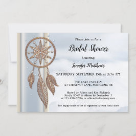 Dusty Blue Dreamcatcher Bridal Shower Invitación